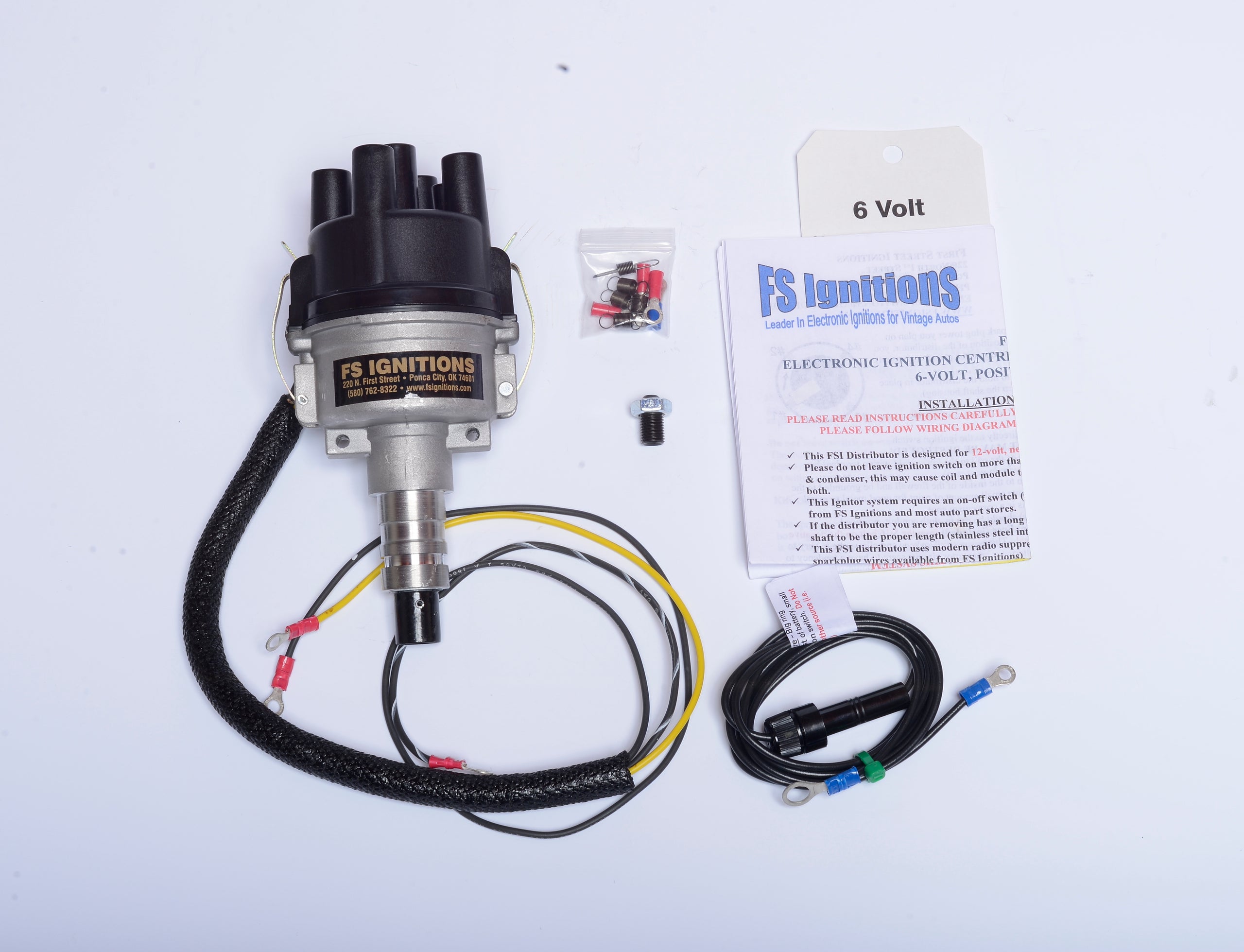 FSI Electronic Ignition Centrifugal Advance Distributor, 6Volt