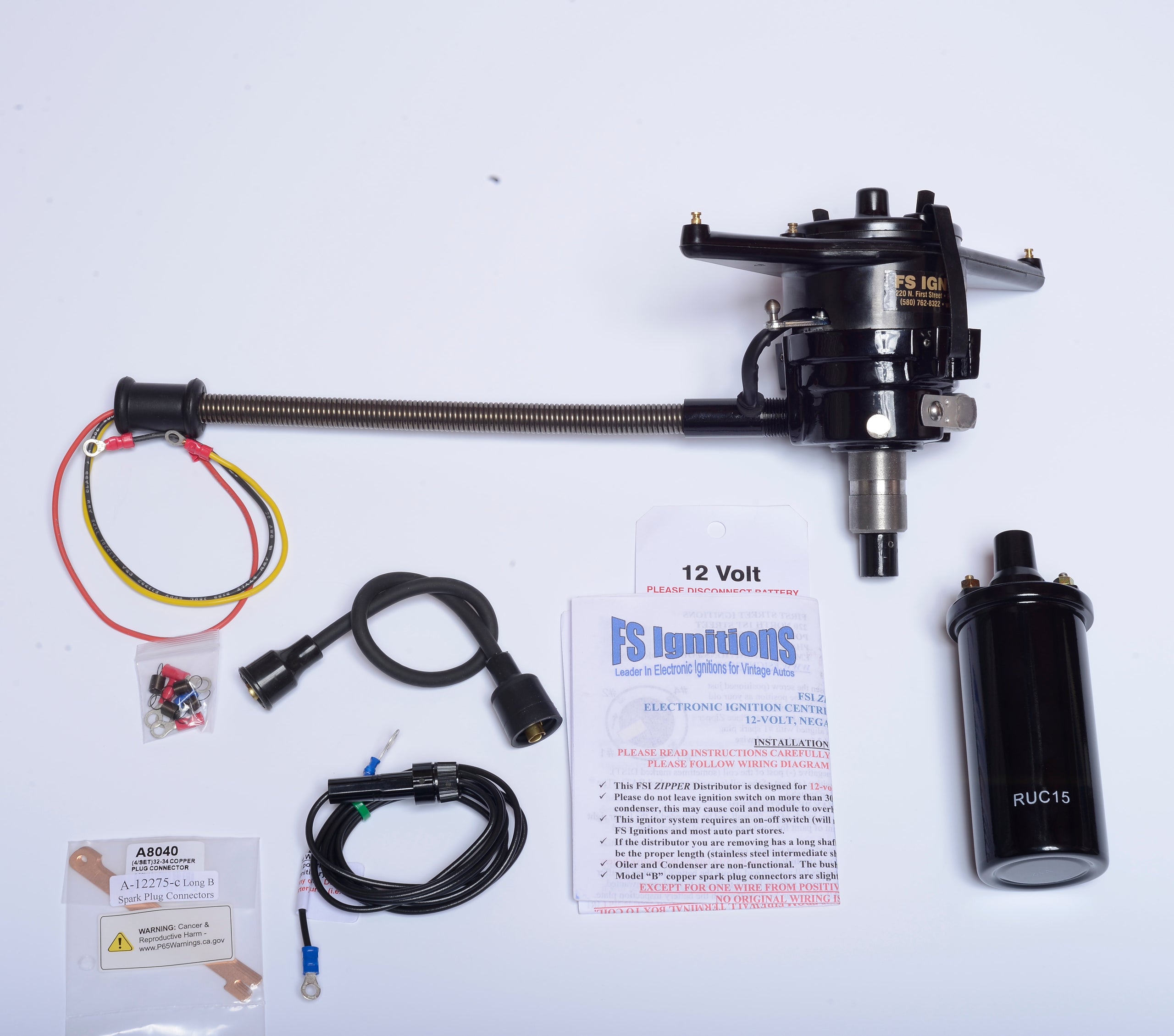 Zipper Electronic Ignition Centrifugal Advance Distributor, 12Volt