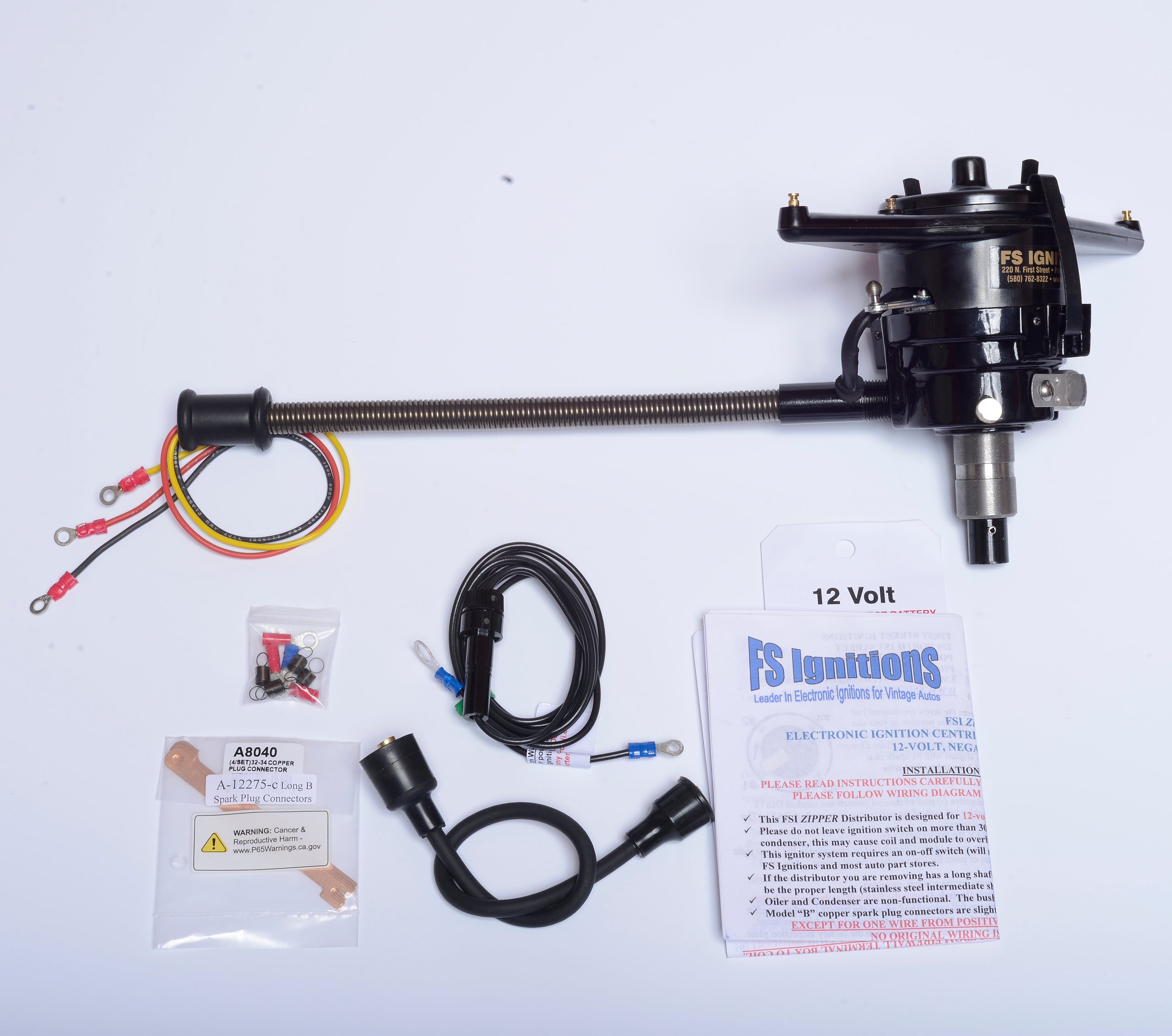 Zipper Electronic Ignition Centrifugal Advance Distributor, 12Volt